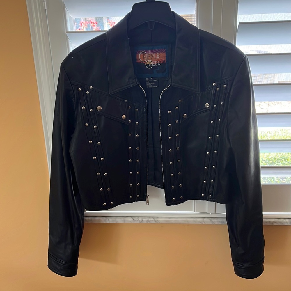 Black leather bolero  Cripple Creek jacket.